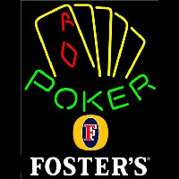 Fosters Poker Yellow Beer Sign Neontábla