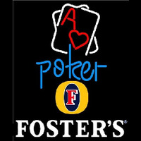 Fosters Rectangular Black Hear Ace Beer Sign Neontábla
