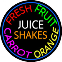 Fresh Fruit Juice Carrot Orange Shakes Neontábla