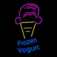 Frozen Yogurt Blue Ltrs With Cone Logo Neontábla