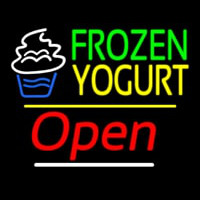 Frozen Yogurt Open Yellow Line Neontábla