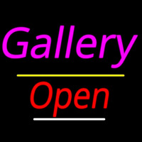 Gallery Open Yellow Line Neontábla