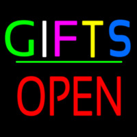Gifts Block Open Green Line Neontábla