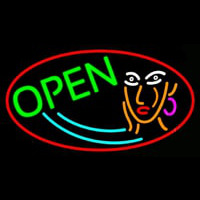 Girl Logo Open Neontábla