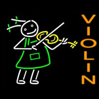 Girl Playing Violin Neontábla