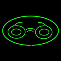 Glasses Logo Oval Green Neontábla