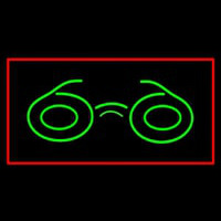 Glasses Logo Rectangle Red Neontábla