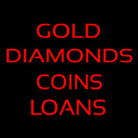 Gold Diamonds Coins Loan Neontábla