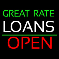 Great Rate Loans Open Neontábla