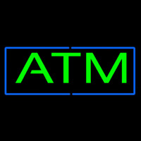 Green Atm Blue Border Neontábla