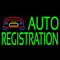 Green Auto Registration With Logo Neontábla