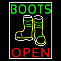 Green Boots With Logo Open Neontábla