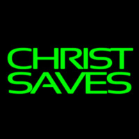 Green Christ Saves Neontábla
