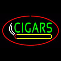Green Cigars Logo Red Oval Neontábla