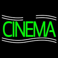 Green Cinema With Lines Neontábla