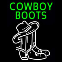 Green Cowboy Boots With Logo Neontábla
