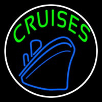 Green Cruises With White Border Neontábla