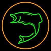 Green Fish With Circle Neontábla