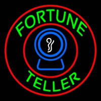 Green Fortune Teller With Logo Neontábla