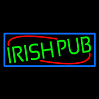 Green Irish Pub With Blue Border Neontábla