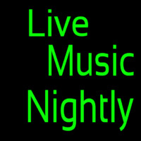 Green Live Music Nightly Block Neontábla