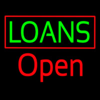 Green Loans Red Border Open Neontábla