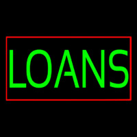 Green Loans With Red Border Neontábla