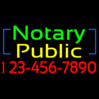Green Notary Public With Phone Number Neontábla