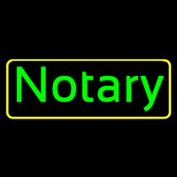 Green Notary Yellow Border Neontábla