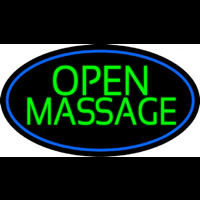 Green Open Massage Neontábla