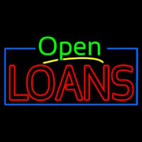 Green Open Red Double Stroke Loans Neontábla