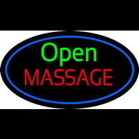Green Open Red Massage Oval Blue Neontábla