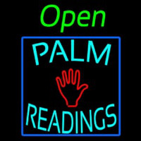 Green Open Turquoise Palm Readings Blue Border Neontábla