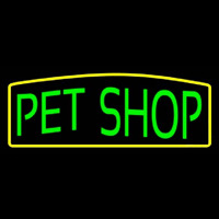 Green Pet Shop Yellow Border Neontábla