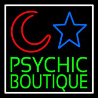 Green Psychic Boutique White Border Neontábla