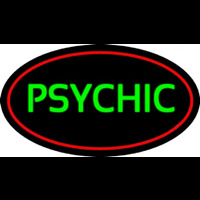 Green Psychic With Red Border Neontábla