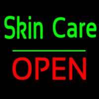 Green Skin Care Block Open Neontábla