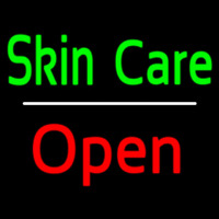 Green Skin Care White Line Red Open Neontábla