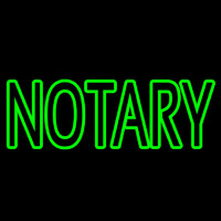 Green Slant Notary Neontábla
