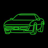 Green Sport Car Neontábla