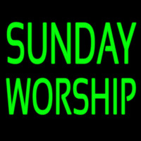 Green Sunday Worship Neontábla