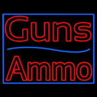 Guns Blue Line Ammo Neontábla