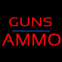 Guns Blue Line Ammo Neontábla