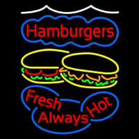 Hamburgers Fresh Always Hot Neontábla