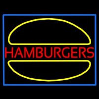 Hamburgers Logo Blue Border Neontábla