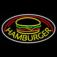 Hamburgers With Logo Oval Neontábla