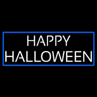 Happy Halloween With Blue Border Neontábla