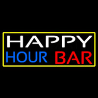 Happy Hour Bar With Yellow Border Neontábla