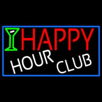 Happy Hour Club With Blue Border Neontábla