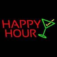 Happy Hour With Martini Glass Neontábla
